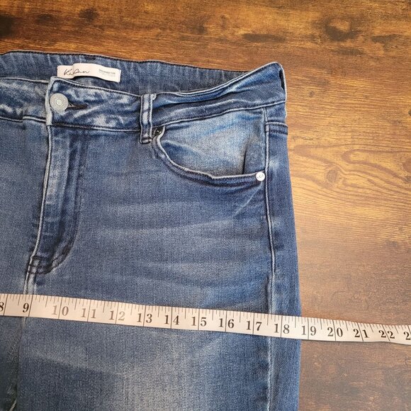 KanCan Jeans Size 14 Skinny Ankle High Rise Medium Light Wash Denim Raw Hem - Picture 6 of 9